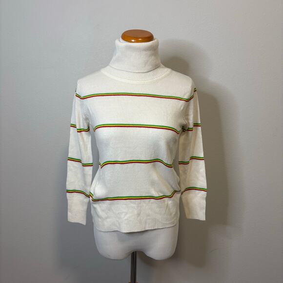 Madeleine Thompson‎ - NWT Ribbed Trim Love Sleeve Turtleneck Sweater - Small - Picture 2 of 6